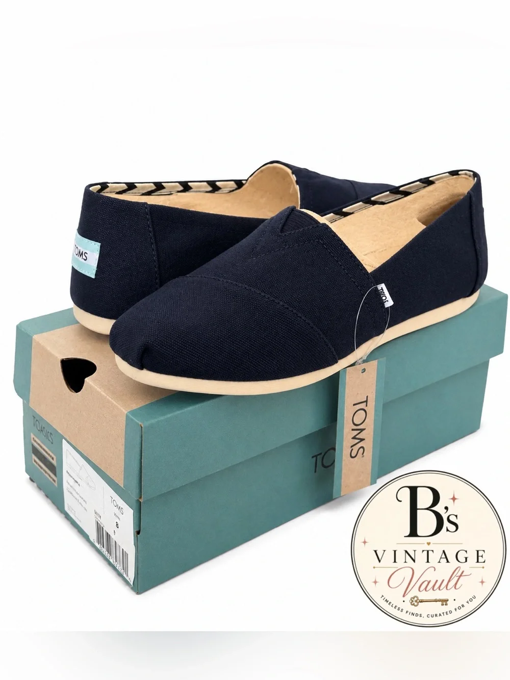 Navy Blue TOMS women’s  Classic Slip-On Canvas Shoes